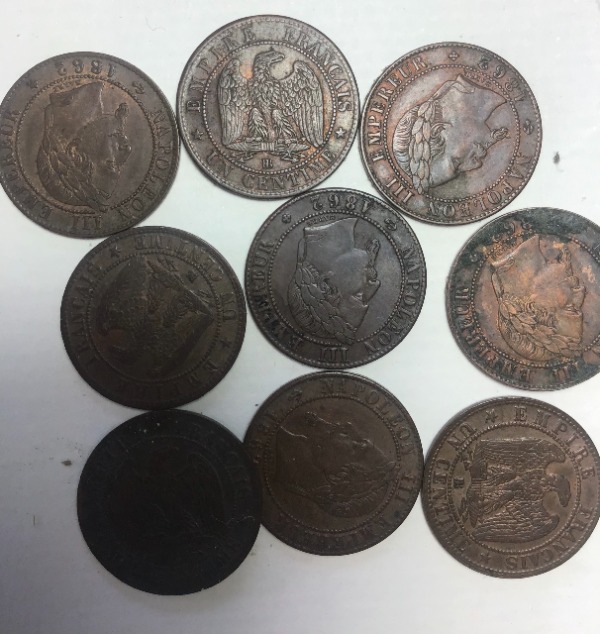 Productafbeelding 178 monnaies de 1 centime Napoléon III frappées à Strasbourg