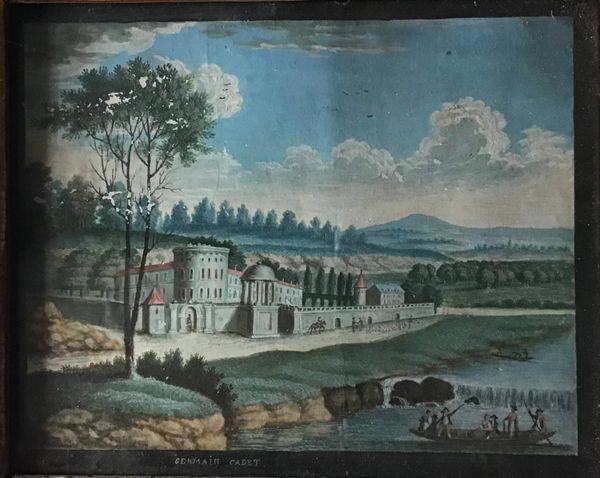 Product image 2 gouaches XVIIIe siècle. Paysages avec châteaux.