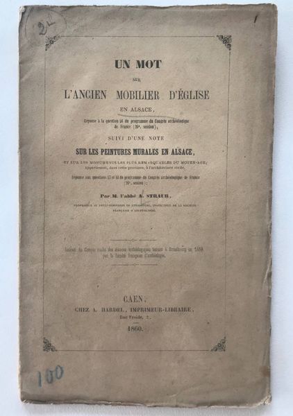 Product image A. Straub. Mobilier et peintures en Alsace.