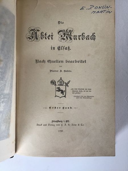 Produktbild Abbaye de Murbach. Gatrio.