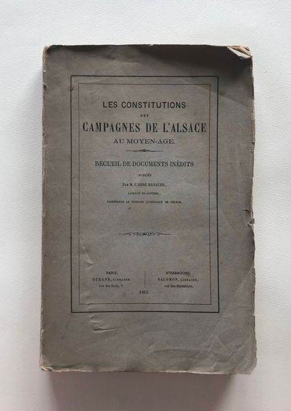 Product image Abbé Hanauer. Les Constitutions des campagnes de l'Alsace au Moyen-Age.
