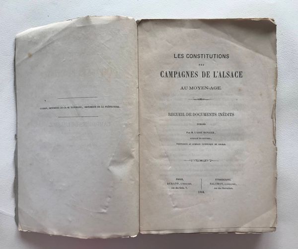 Product image Abbé Hanauer. Les Constitutions des campagnes de l'Alsace au Moyen-Age.