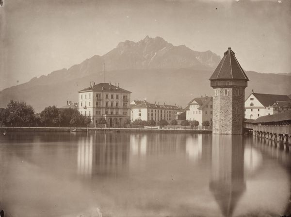 Product image Adolphe Braun. Lucerne et le mont pilate : le pont de bois.