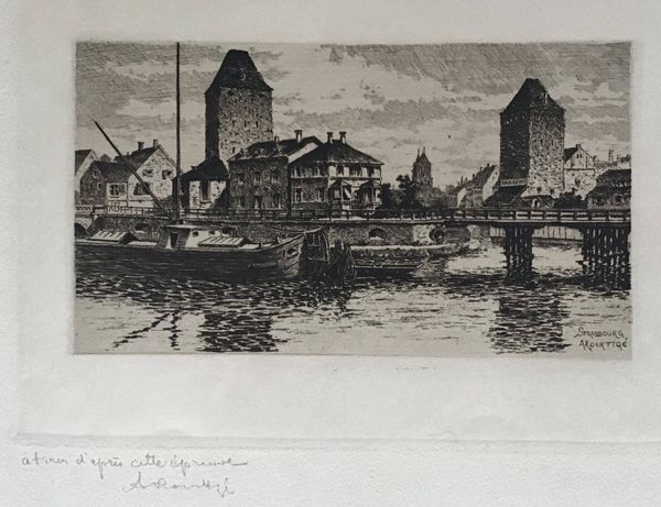 Image du produit Albert Koerttgé. Strasbourg. L'Ill et les ponts couverts. Bon à tirer.