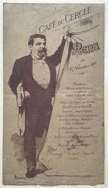 Produktbild Alfred Victor Choubrac. Menu. Café du Cercle.