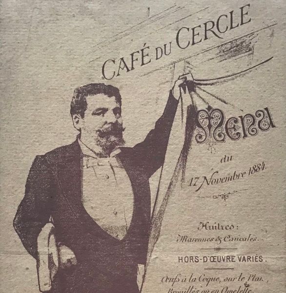 Produktbild Alfred Victor Choubrac. Menu. Café du Cercle.