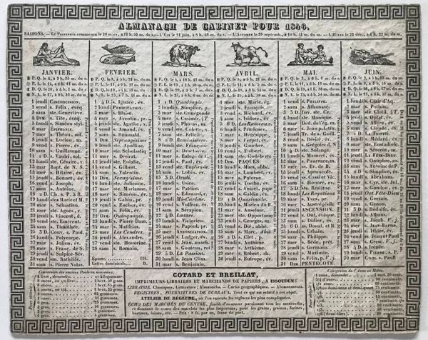 Produktbild Almanachs de cabinets ou 7 calendriers du début du XIXe siècle.
