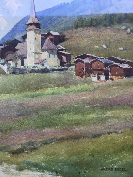 Product image André Engel. 2 grandes et belles aquarelles. Exposition galerie Petit, Paris, 1928.
