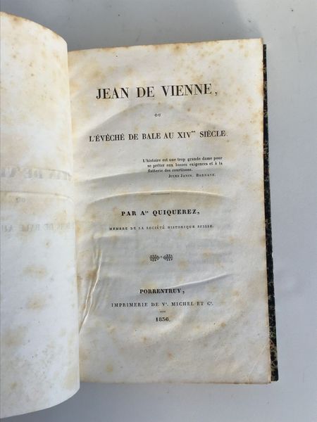 Produktbild Auguste Quiquerez. Jean de Vienne. L'évêché de Bâle au XIVe siècle.