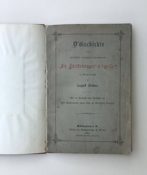 Product image Auguste Stoeber. Mathias Kohler. Dialecte. Mulhouse.