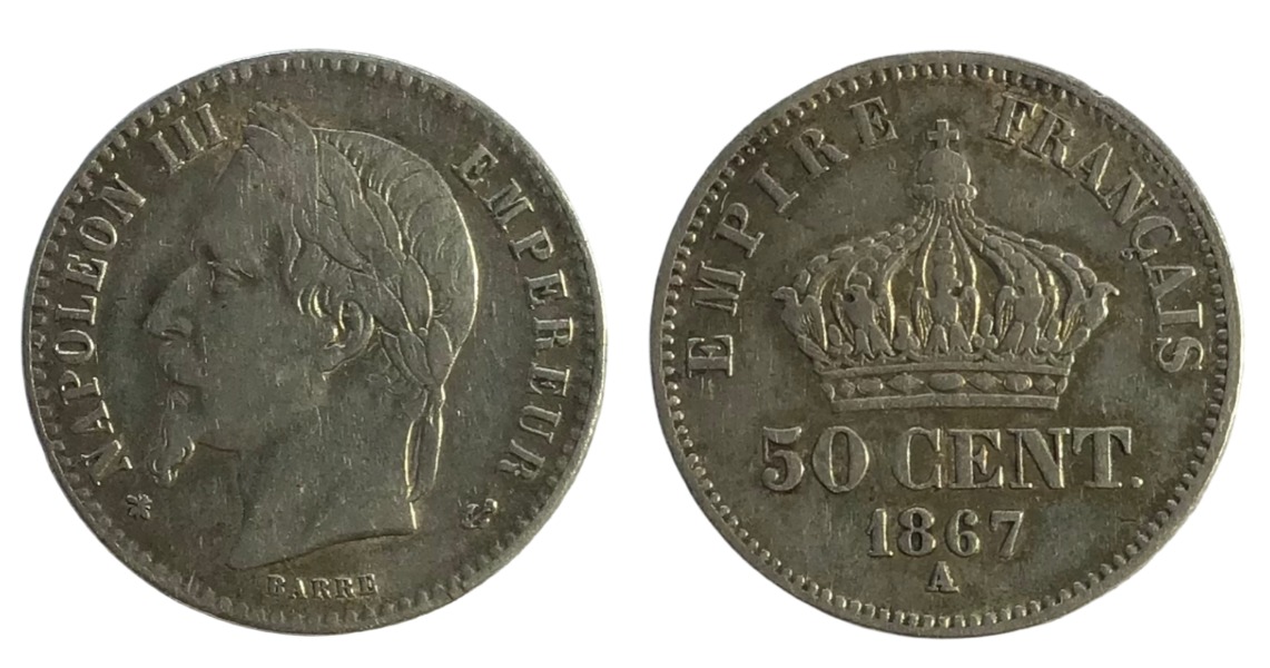 Productafbeelding 50 centimes Napoléon III 1867 Paris