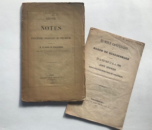 Produktbild Baron de Schauenburg & André Jung. A propos des Notes sur d'anciennes fondations de Strasbourg.