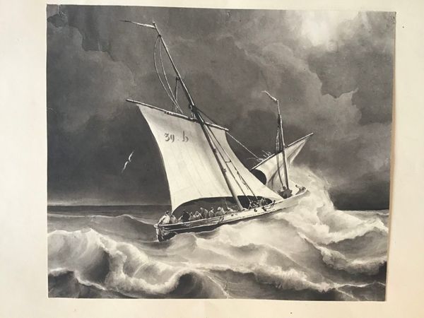 Product image Bateau affrontant la tempête. Dessin original.