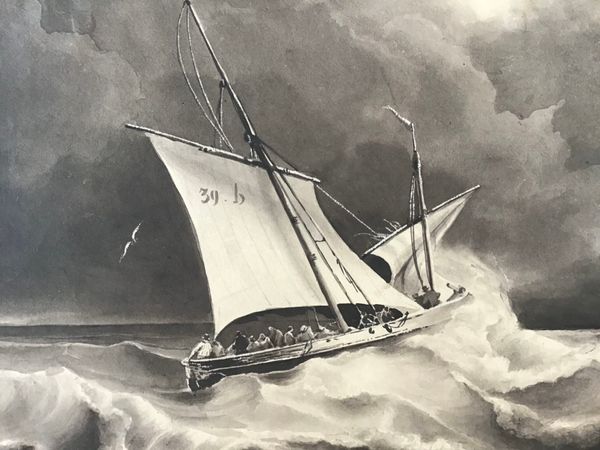 Product image Bateau affrontant la tempête. Dessin original.