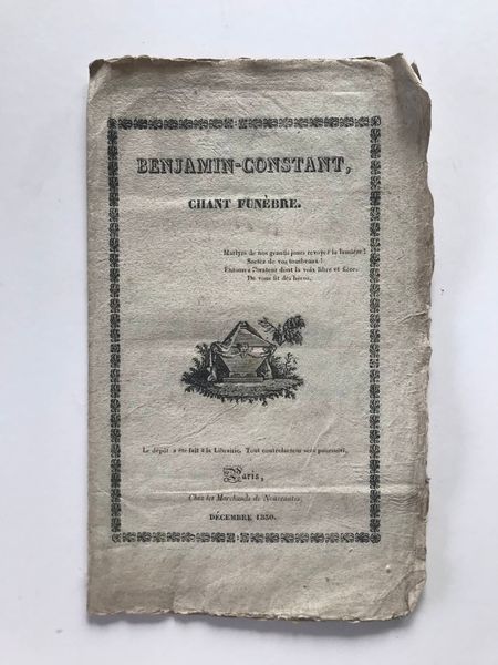 Product image Benjamin Constant. Chant funèbre.