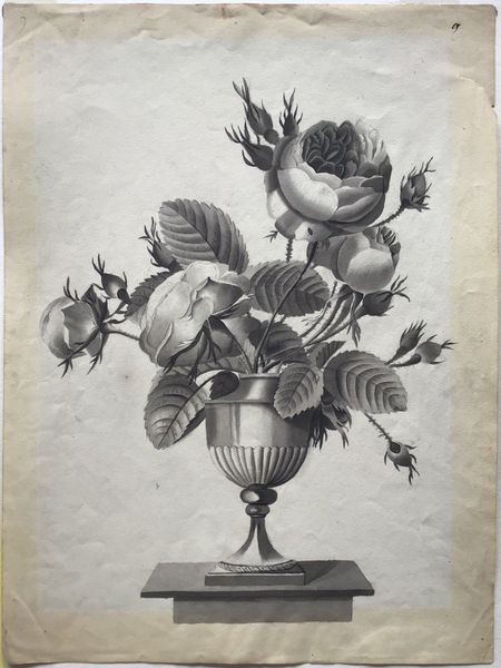 Productafbeelding Bouquet de roses. Dessin néoclassique. Vers 1820.