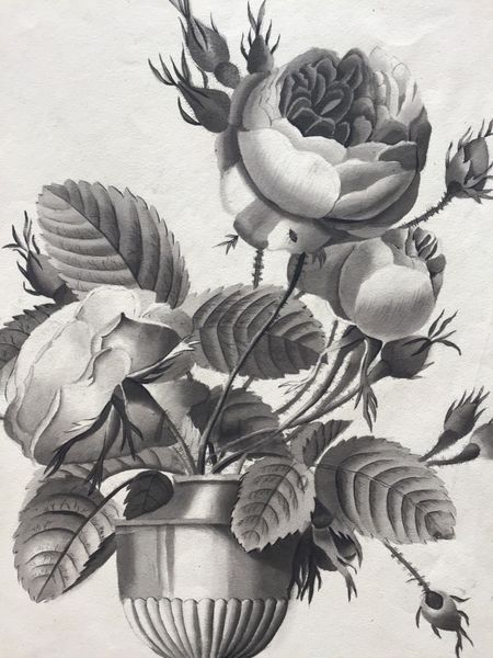 Productafbeelding Bouquet de roses. Dessin néoclassique. Vers 1820.