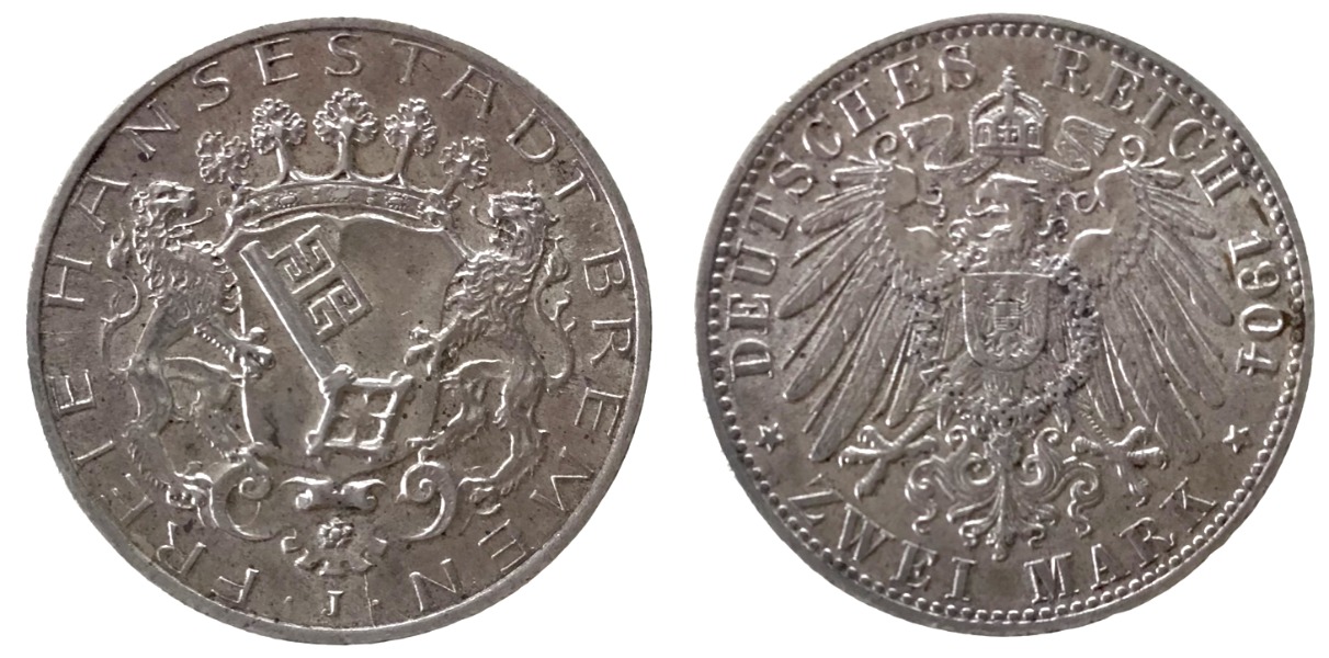 Productafbeelding Bremen. 2 mark 1904.