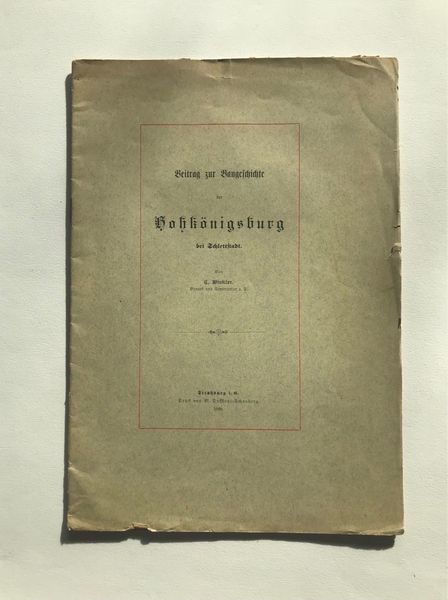Produktbild C. Winkler. Beitrag zur Baugeschichte der Hohkönigsburg bei Schlettstadt.