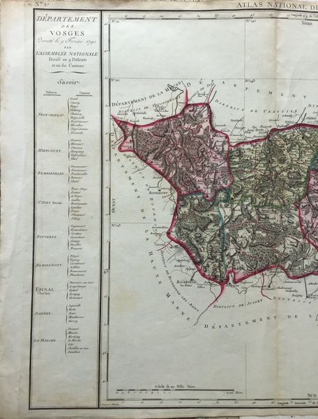 Product image Carte du Département des Vosges.