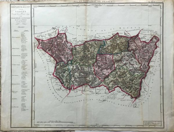 Product image Carte du Département des Vosges.
