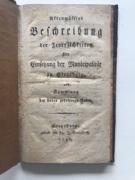 Productafbeelding Cérémonies d'établissement de la commune de Strasbourg. 1790.