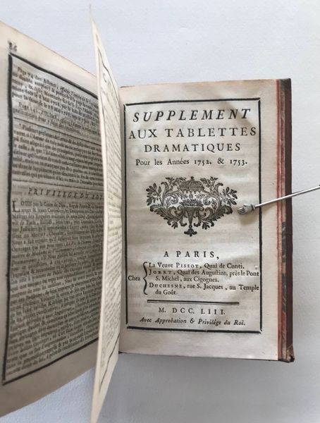 Productafbeelding Charles Fieux de Mouhy. Tablettes dramatiques contenant l'Abrégé de l'Histoire du Théâtre François.