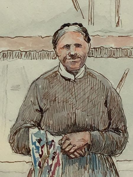 Produktbild Charles Spindler. Dessin original. Alsacienne en costume traditionnel.