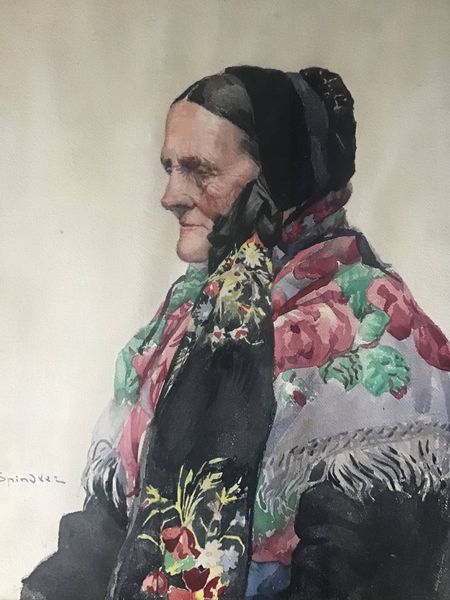 Product image Charles Spindler. Portrait d'une alsacienne au châle.