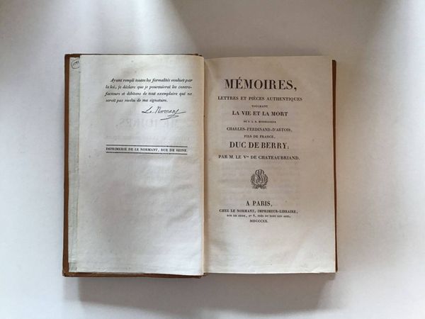 Image du produit Chateaubriand. Vie et mort du Duc de Berry.