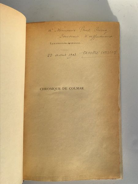 Product image Chronique de Colmar. F.H.J. Chauffour, publiée par André Walltz.