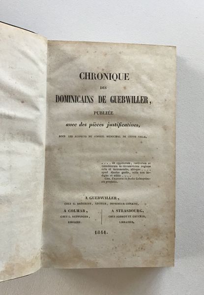 Product image Chronique des dominicains de Guebwiller.