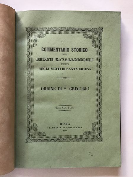 Productafbeelding Commentario storico degli ordini cavallereschi esistenti negli stati di Santa Chiesa.