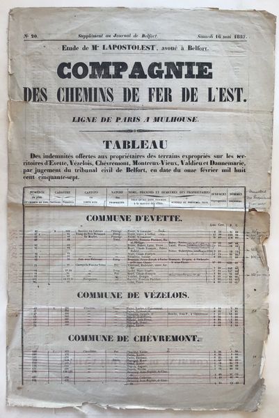 Product image Compagnie des Chemins de fer de l'Est. Ligne de Paris à Mulhouse.