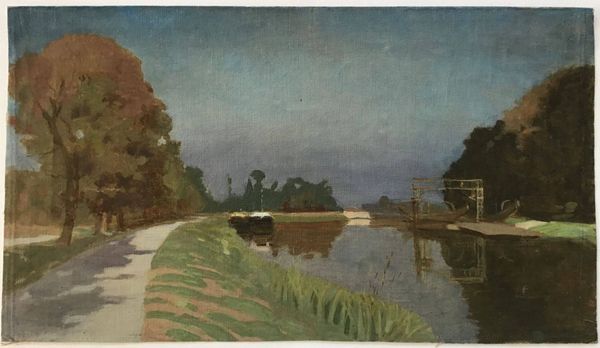Product image Confluent de l'Ill et du Canal de la Marne au Rhin. Huile sur toile.