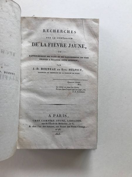 Productafbeelding Contagion de la fièvre jaune. Bouneau et Sulpicy.