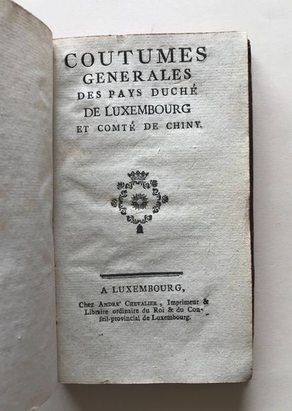 Image du produit Coutumes et ordonnance du duché de Luxembourg. Vers 1780.