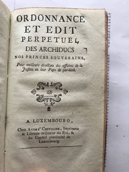 Image du produit Coutumes et ordonnance du duché de Luxembourg. Vers 1780.