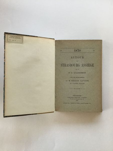 Productafbeelding D. Goldschmidt. Autour de Strasbourg assiégé. 1870.