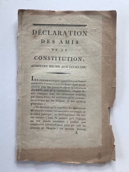 Produktbild Déclaration des amis de la Constitution.