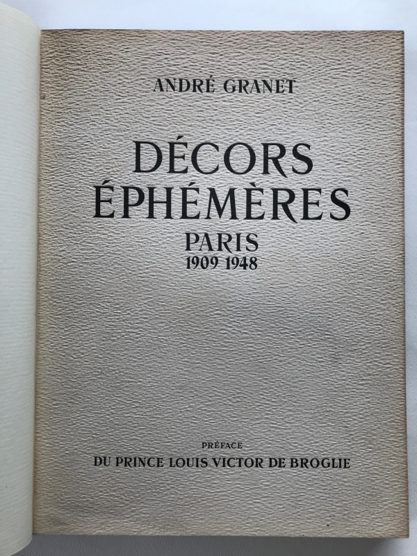 Product image Décors éphémères. Paris 1948.