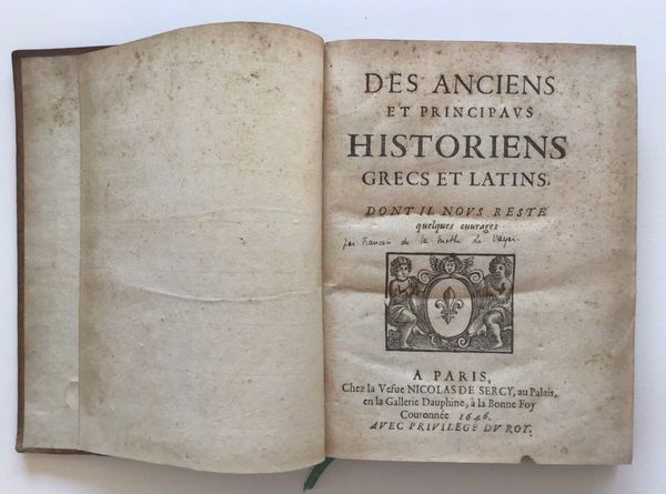 Produktbild Des Anciens et principaus historiens grecs et latins, dont il nous reste quelques ouvrages.