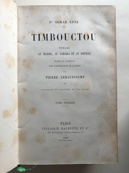 Productafbeelding Docteur Oskar Lenz. Timbouctou. 1886.