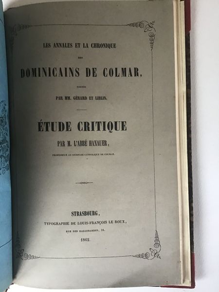 Produktbild Dominicains de Colmar. Hanauer et Ravenez.