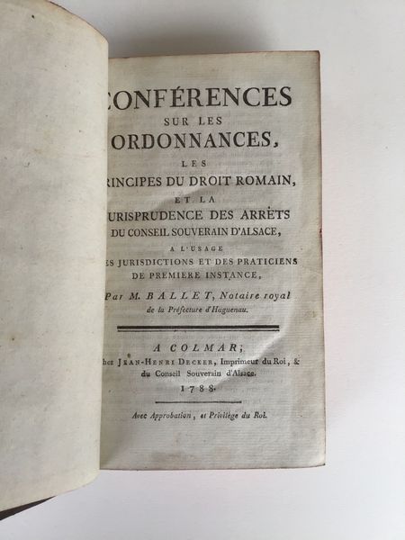 Produktbild Droit. Conseil souverain d'Alsace. Colmar.