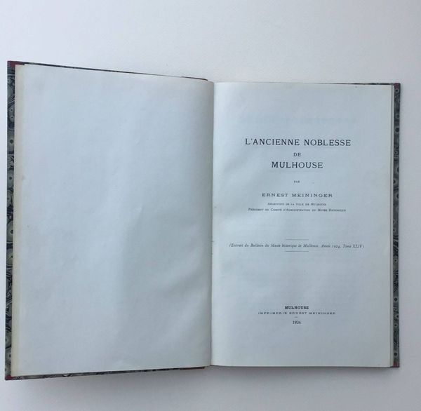 Product image E. Meininger. L'Ancienne noblesse de Mulhouse.