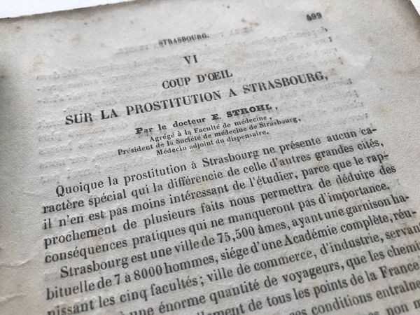Image du produit E. Strohl. Coup d'oeil sur la prostitution à Strasbourg.
