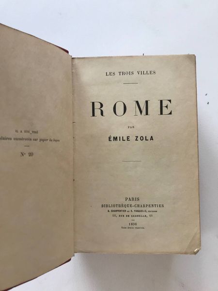 Productafbeelding Emile Zola. Rome. Sur japon.