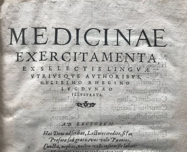 Product image Exercices de médecine. Gulielmus Rheginus XVIe siècle.