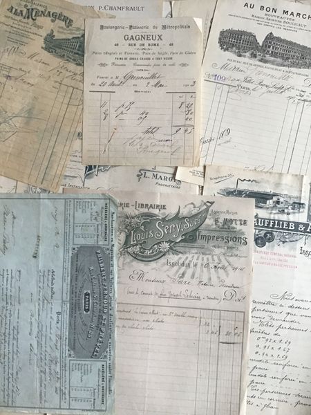 Produktbild Factures autour de 1900 et cartes de visite.